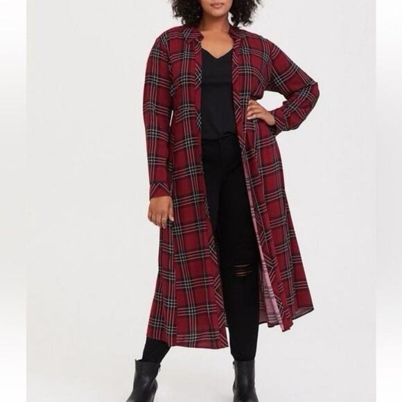 torrid Sweaters - Torrid Duster Top Women’s Size 4X Plaid